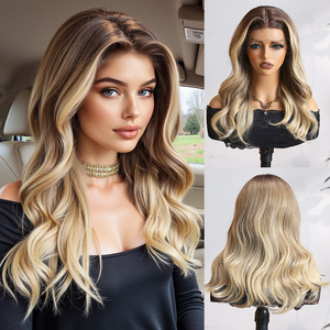 วิกผมลูกไม้แบบ<span class=keywords><strong>สั้น</strong></span> 13*4 <span class=keywords><strong>ทรง</strong></span>บ๊อบยาวประบ่า ลอนเบาๆ ไฮไลท์สวยงาม แฟชั่นทันสมัย จาก New Style Wholesales - Product Image 1