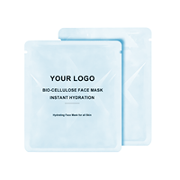 Masque facial en gel de biocellulose OEM avec noix de coco et probiotiques, hydratation instantanée et éclat de peau de verre, soin coréen pour tous types de peau