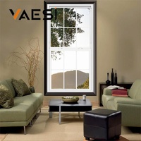Fenêtre à guillotine en aluminium, fenêtre coulissante verticale avec double vitrage pour bâtiments résidentiels et commerciaux