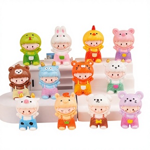 Statuette in Resina dello Zodiaco, Scatola a Sorpresa, Simpatiche Bambole da Ufficio, Ornamenti a Forma di Animali Cartoon, Cina 0-24 Mesi - Product Image 1