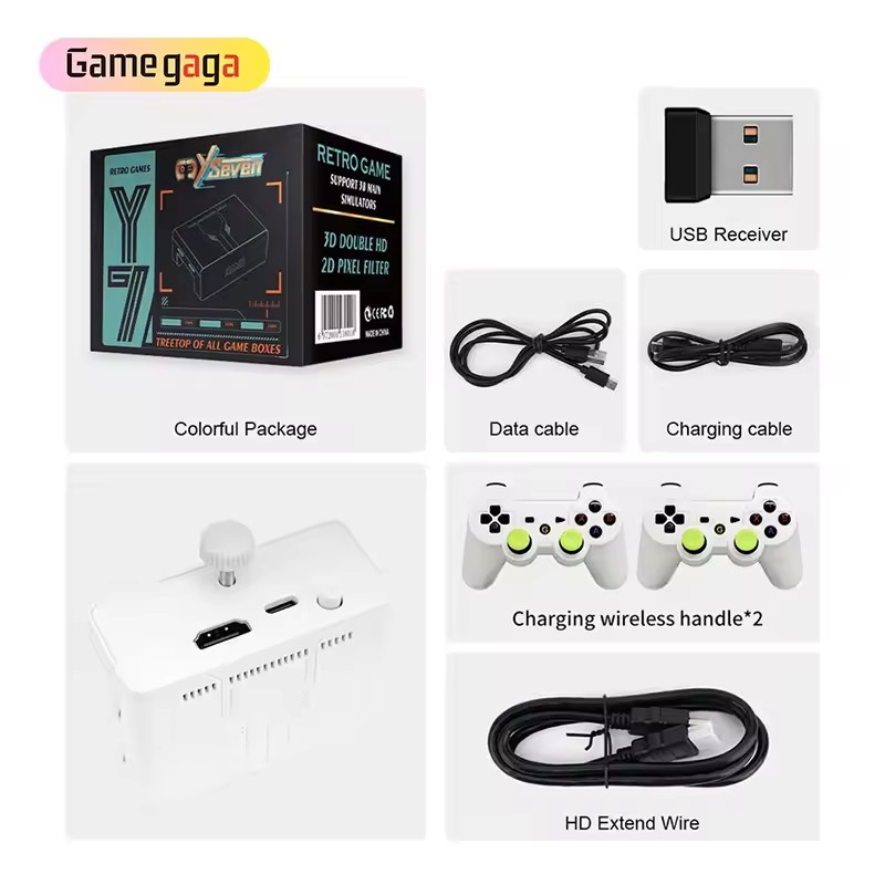 เกมแพดไร้สายแบบชาร์จไฟได้ 2.4G สีขาว 128GB