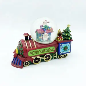 2021 gifts & resina crafts baubles clear Lantern Christmas train water Polo resin crafts Music Santa father water Globes