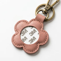 Porte-clés rond en cuir et alliage de zinc, style mini-sac, forme personnalisée, à finition DIY, avec impression typographique et gravure
