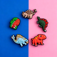 Nouveaux styles de breloques pour sabots en PVC souple, animaux de dessin animé, accessoires détachables DIY, breloques de chaussures dinosaures pour sandales
