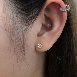 Dylam Trendy Lovely <b>Cute</b> Mini <b>Earrings</b> Flower 925 Sterling Silver Gold Plated Small Stud <b>Earrings</b> for Girls - Product Image 3
