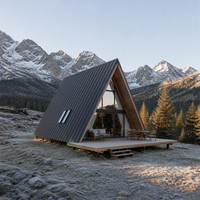 Structure en acier de haute qualité, maison modulaire en forme de A, maison triangulaire moderne, maison préfabriquée isolée pour les zones froides
