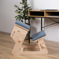 Chaise de travail moderne réglable pour lire et s'asseoir en position accroupie, chaise à genoux en bois avec coussin