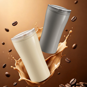 Dessmann Gray Stainless Steel Insulated Coffee Cup with Slide Lid Leak Proof for Car Office - Product Image 2