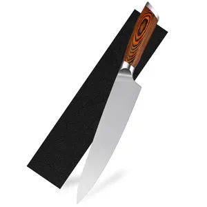 סכין שף 8 אינץ 'dammed caver נירוסטה סכין מטבח צמחי dammultilitable סכין שף אסיה