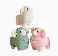 Peluche Mouton Floral Moelleux, Adorable Mouton aux Yeux Fermés, Jouet en Peluche Doux et Confortable, Poupée de Sommeil, Cadeau pour Tout-Petits, Enfants et Filles