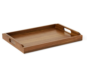 Plateau de service en bois <span class=keywords><strong>d</strong></span>'acacia Finition artisanale Durable Pliable Portable Plateau de rangement multifonction pour la cuisine Salle à manger Nourriture - Product Image 1