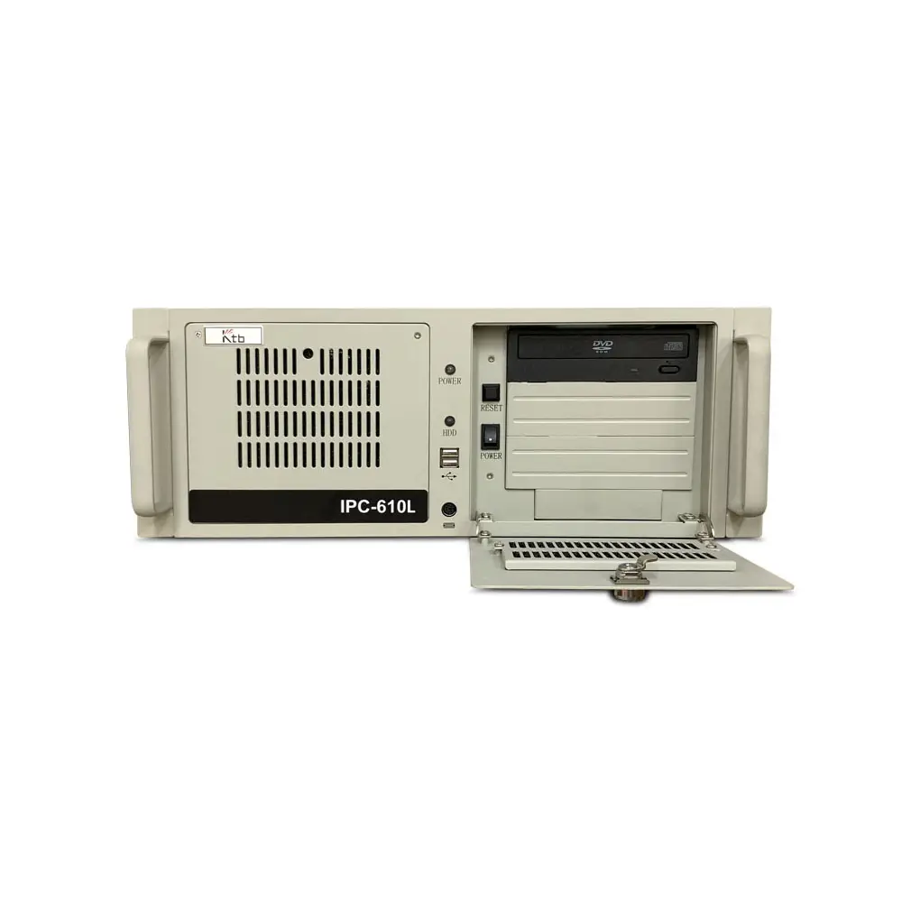 جهاز كمبيوتر أوتوماتيك صناعي بمخرج رباعي ومزود بـ 7 فتحات طراز IPC-610L مع لوحة رئيسية ATX وحدة تحكم مركبة على الحامل العلوي مزود بـ 14 USB و5PCIe و6COM مدعومة