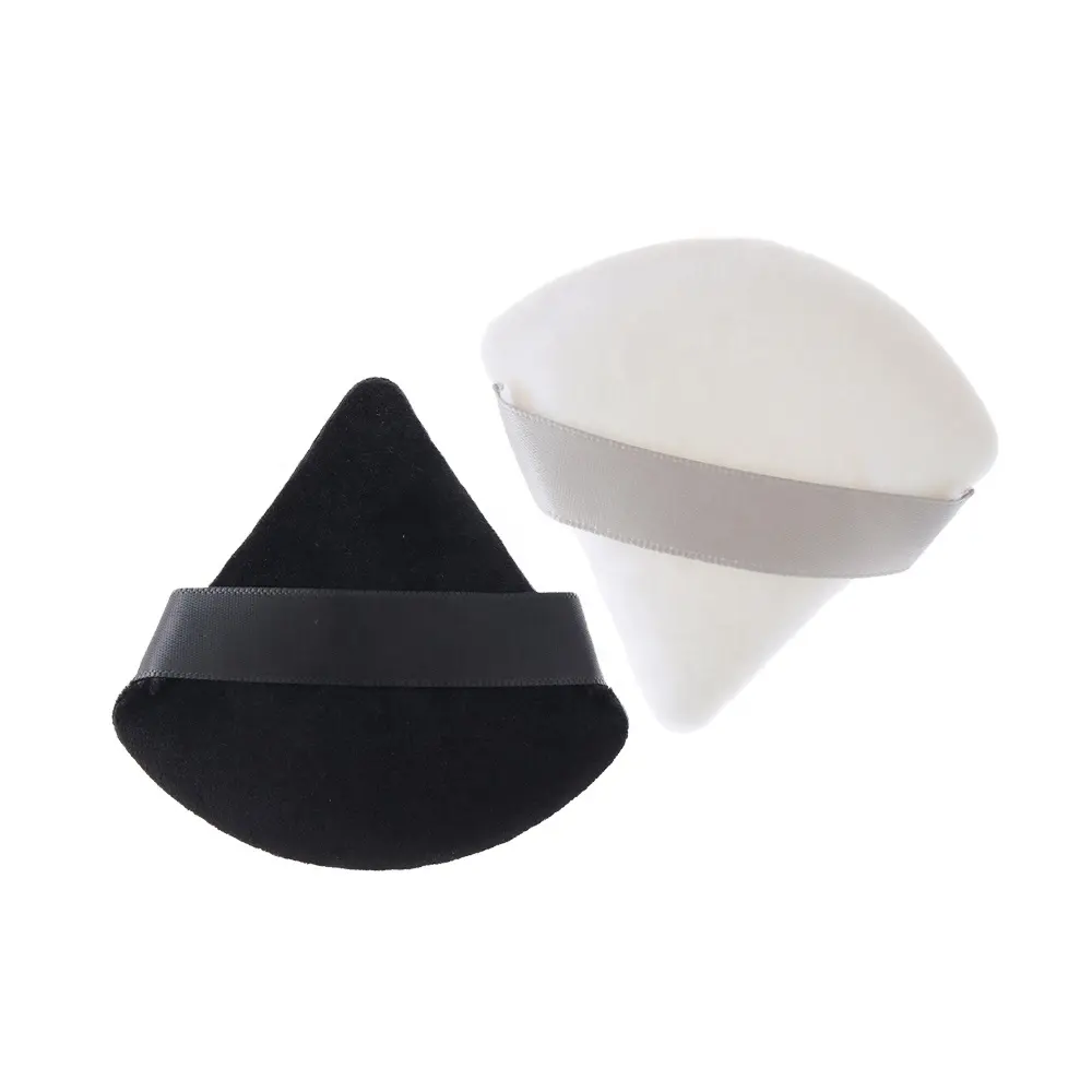 Triangle Velvet Powder Puff Flours Mini Face Makeup Sponge Cosmetics Soft Cotton Face Powder Puff Washable Lightweight