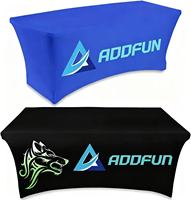 Couverture de table drapée personnalisée pour salon professionnel de nappe de 4ft/6ft/8ft avec bannière publicitaire imprimée de logo en couleur