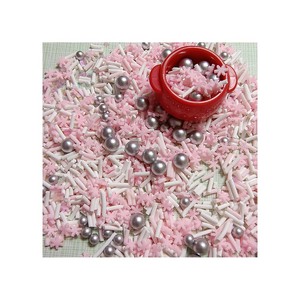 Confetti di argilla natalizia rosa fiocco di neve bianco rosa argento colori argilla fette miste granelli di melma - Product Image 6
