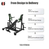 Máquina de Entrenamiento de Pecho de Acero con Respaldo Inclinado de Seguridad, Palancas Separadas, Soporte para Piernas y Carga de Discos para Gimnasio