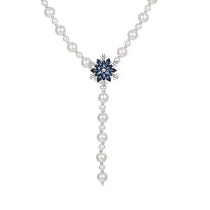 Pearl Necklace Snowflake Pendant AAA Grade Long Chain Elegant Women's Jewelry Everyday Wear - Product Image 5