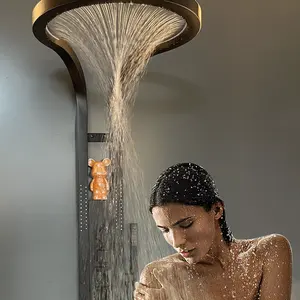 Modern criativo cachoeira chuveiro cabeça misturador conjunto chuva chuveiro painel sistema