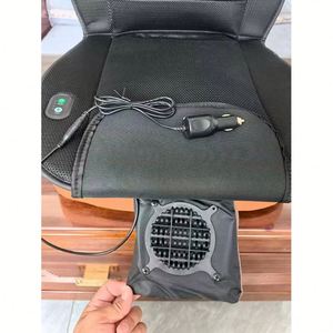 Coussin de siège avant de voiture de luxe rafraîchissant avec ventilateur, confortable, respirant, en polyester, pour l'été, couleur noire - Product Image 2