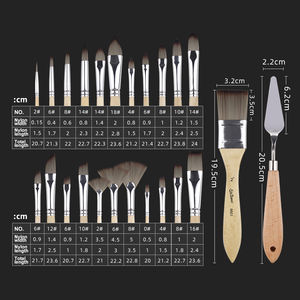 Pinceaux Xin Bowen <span class=keywords><strong>haut</strong></span> <span class=keywords><strong>de</strong></span> <span class=keywords><strong>gamme</strong></span>, 25 pièces, poils en nylon <span class=keywords><strong>de</strong></span> qualité supérieure, manche en bois naturel lisse, pour peinture artistique et <span class=keywords><strong>aquarelle</strong></span>. - Product Image 2