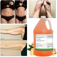 Huile de massage au gingembre d'un gallon Massage par drainage lymphatique Drainage du ventre Huile de gingembre réchauffante Fatigue Douleur musculaire