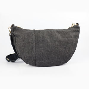 Bolso de mano de mezclilla Dami personalizado directo de fábrica para mujer, bolso de playa con cierre de cremallera y logotipo con estampado geométrico informal para ir de compras - Product Image 5