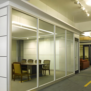 Tùy chỉnh kích thước hiện đại đôi kính phân vùng mờ tùy chọn nhôm công nghiệp hồ sơ phân vùng văn phòng bền - Product Image 2