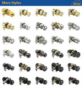 Serrure de porte de toilette de luxe standard européen WEKIS, bouton cylindrique en acier inoxydable, verrouillage d'un côté, sans clé, gris clair nickelé - Product Image 6
