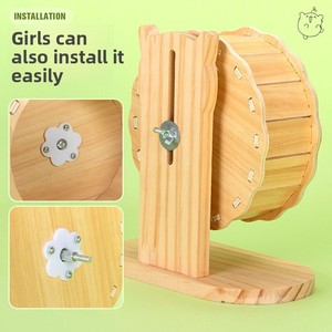 Rueda de Ejercicio de Madera para Hámster, Silenciosa, de Madera Natural, <span class=keywords><strong>Juguete</strong></span> para Mascotas Pequeñas, Chinchilla, Conejillo de Indias, Gerbil - Product Image 5