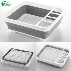 Collapsible Drying Dish Storage Rack Portable Dinnerware Organizer For Kitchen