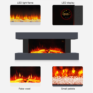 Gray Surround Tv Wall Mount Freestanding Fireplace Decor for Yfa-5201era Gray Surround Freestanding Fireplace - Product Image 2