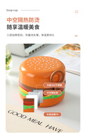 Boîte à lunch portable Hamburg Design en acier inoxydable 304 sans BPA, résistante aux micro-ondes, étanche, avec cuillère pour l'emballage alimentaire des enfants