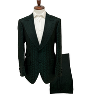 Blazer Slim Fit pour homme 2 ou 3 pièces noir costume de mariage fermeture à boutons pour le tissu Jacquard d'affaires ou de bureau