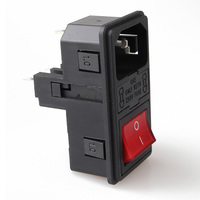 Connecteur d'alimentation électrique LZ-14-F15 avec 3 prises CA 10A Interrupteur à bascule Matériau en cuivre Normes CN EU US pour usage industriel