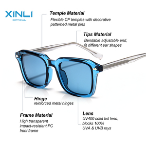 Lunettes de soleil classiques pour femmes, monture intégrale en PC UV400, finition métallique dorée, en plastique recyclé, vente en gros, promotion - Product Image 2