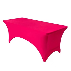 Hochzeits bankett 4ft 6ft 8ft einfarbige Spandex Tischdecke Stretch Tischdecke Rechteckige Tischdecke für Party Hotel Restaurant - Product Image 5
