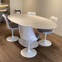 Table de luxe Tulipe Italie Tables en marbre de Carrare avec chaises Vente à chaud Table à manger pour cuisine Salle à manger
