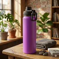 Botol Air Dua Lapis 25oz SS304 Dengan Pegangan, Termos Vakum Berinsulasi Bebas BPA, Hadiah Logo Kustom, Cangkir Termos, Tumbler Outdoor