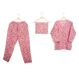 Ensemble de pyjama d'été 2 pièces pour femme, élégant, confortable, à taille élastique, chemise et pantalon longs, col en V, doux et respirant - Product Image 1