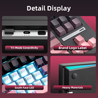 Clavier de jeu mécanique sans fil Zornher ZH870 80% rose et violet, son crémeux personnalisé, touches PBT translucides, échangeables à chaud