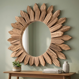 <b>Large</b> Modern Golden Round Iron <b>Frame</b> Eco-Friendly Mirror for Stylish Home Entrance and Lounge Decoration - Product Image 4