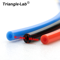 Trianglelab PTFE 1.9x4mm ID1.9mm OD 4mm Hitam Biru Tabung PTFE Merah untuk Filamen 1.75mm untuk Pencetakan 3D