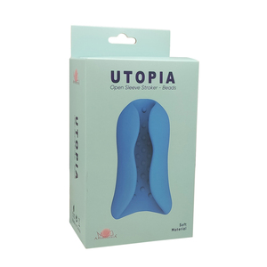 UTOPIA, masturbador masculino TPE de manga abierta, copa de entrenamiento de resistencia con cuentas, Juguetes sexuales Stroker de manga abierta suave - Product Image 6