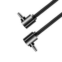 Kabel isi daya game nilon kepang USB-C 90 derajat ke USB-C 25cm/0,82 kaki 60W PD pengisian daya Cepat dan Transfer Data untuk printer