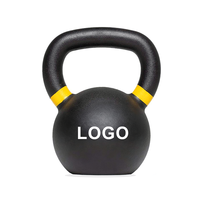 Pesas Rusas de Hierro Fundido con Recubrimiento de Polvo Negro para Entrenamiento de Fuerza en el Gimnasio, con Logotipo Personalizado y Agarre, Accesorios de Gimnasio para Hombres