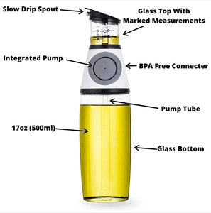 Dispenser per Olio d'Oliva da Cucina <span class=keywords><strong>Antigoccia</strong></span> con Misurazioni Bottiglia in Vetro per Olio, Aceto e Salse - Product Image 5