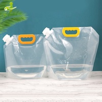 JIACHENG Sac d'eau pliable portable en plastique LDPE transparent de 5 litres avec bec verseur pour le stockage et la randonnée