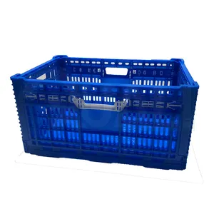 Quali Portable Stackable Collapsible Fruit Crate Folding Crate Fruit Vegetable Plastic Display Baskets