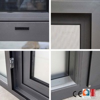 Ventana Corredera Horizontal Moderna de Cuatro Paneles de Aluminio con Mosquitera y Doble Acristalamiento para Hoteles y Salas de Estar