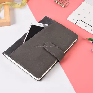 A5 Notebook Customized Logo Leather Covered Magnetic Suction Buckle Notebook With Sandwiching